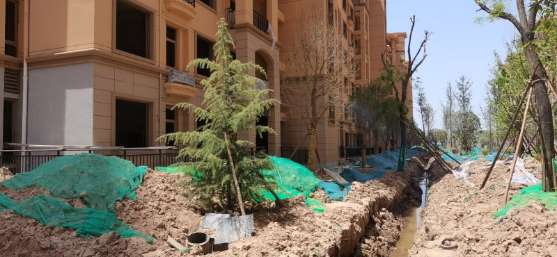 外墻涂料水包砂案例（西安鐘研所小區(qū)）